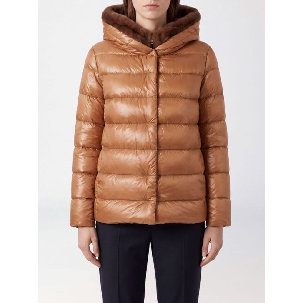 Herno Women Herno Water-Repellent Nylon Down Jacket With Shearling Hood